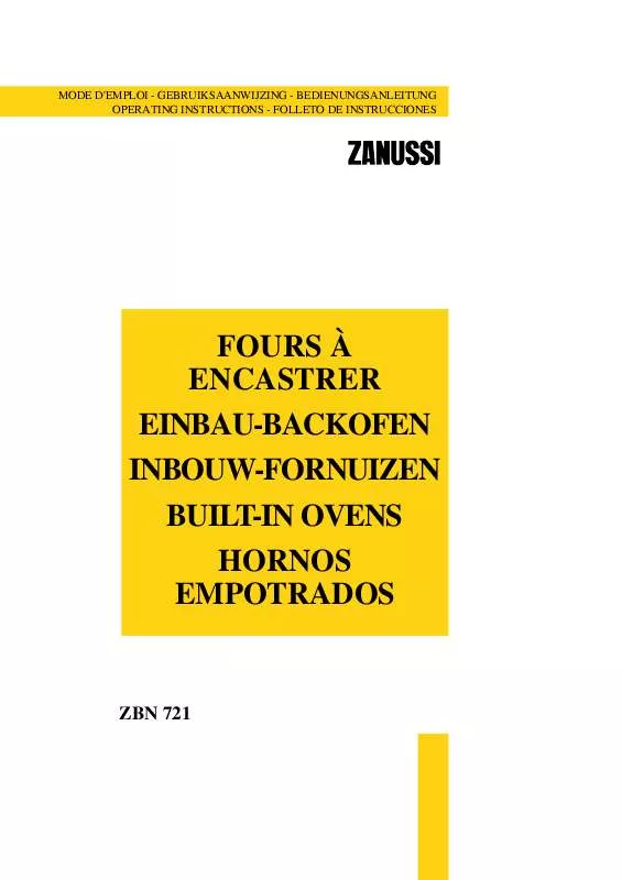 Mode d'emploi ZANUSSI ZBN721W
