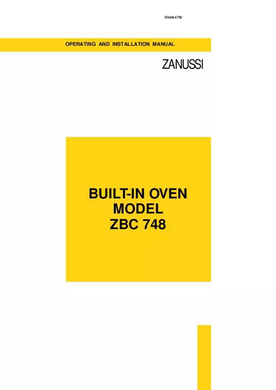 Mode d'emploi ZANUSSI ZBV848G