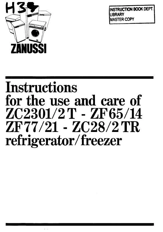 Mode d'emploi ZANUSSI ZC28-2TR