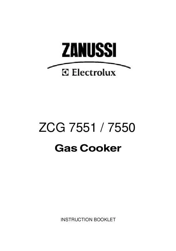Mode d'emploi ZANUSSI ZCG7550BKN