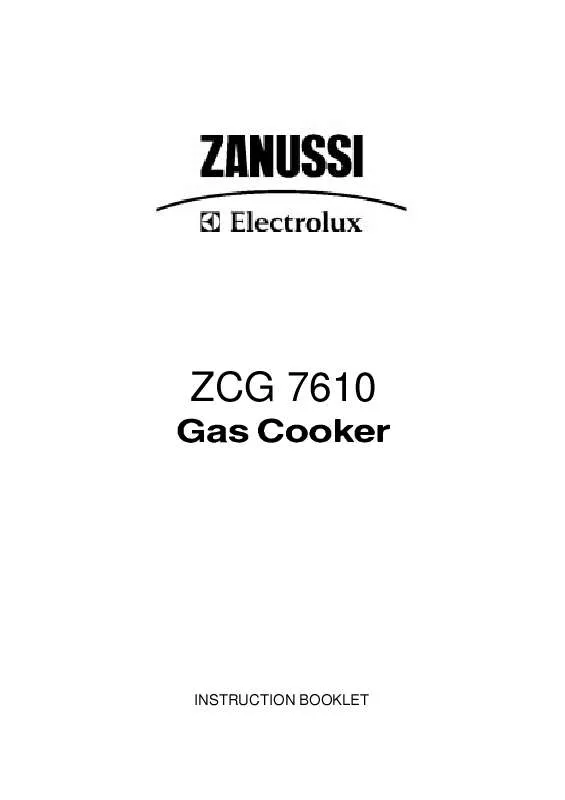 Mode d'emploi ZANUSSI ZCG7610W