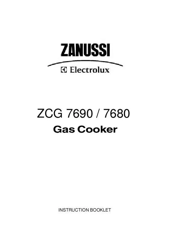 Mode d'emploi ZANUSSI ZCG7680BWN