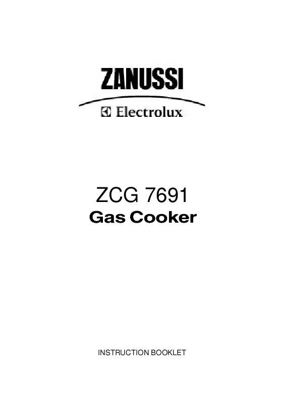Mode d'emploi ZANUSSI ZCG7691XL