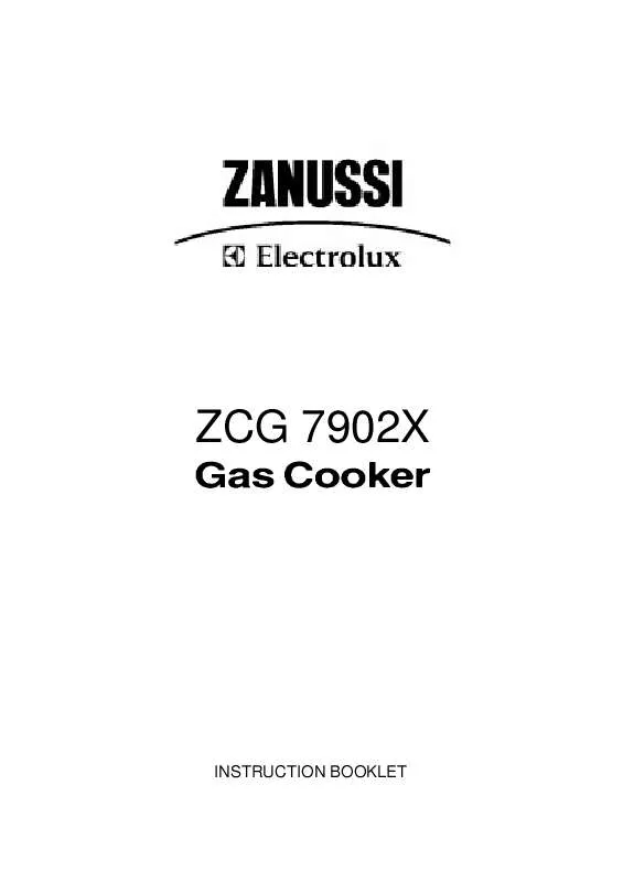 Mode d'emploi ZANUSSI ZCG7902XL
