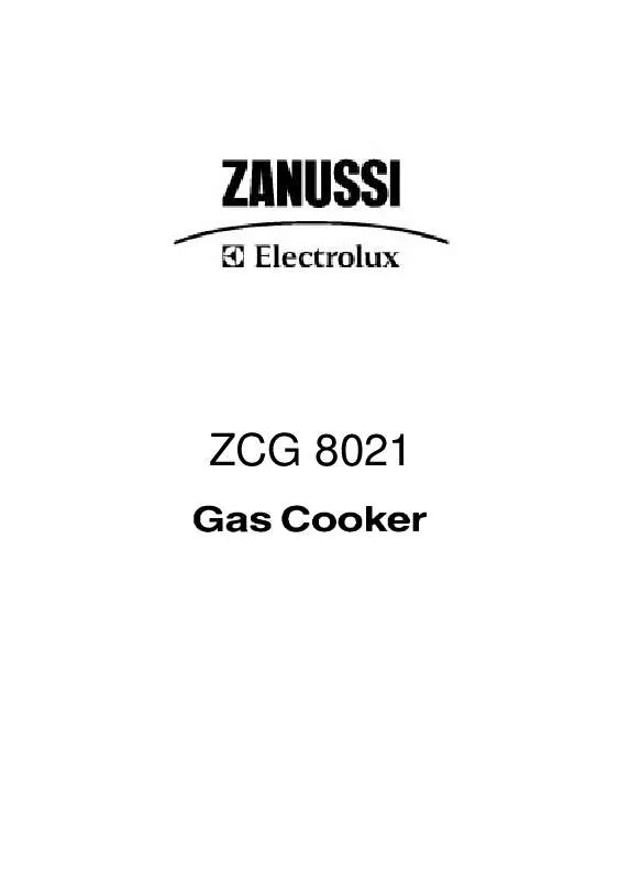 Mode d'emploi ZANUSSI ZCG8021AXN