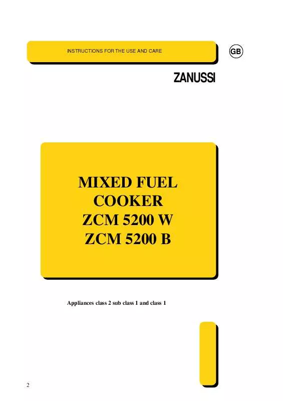 Mode d'emploi ZANUSSI ZCM5200B
