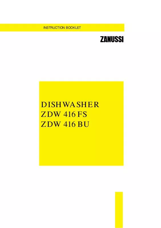 Mode d'emploi ZANUSSI ZDW416