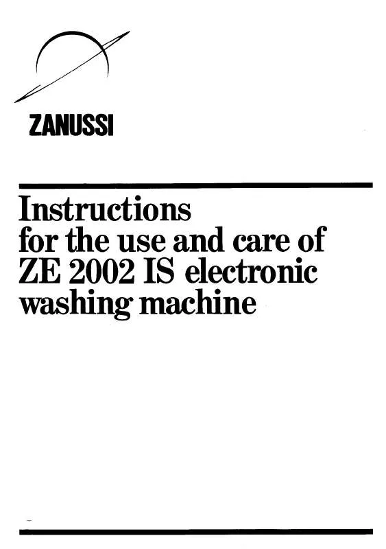 Mode d'emploi ZANUSSI ZE2002IS