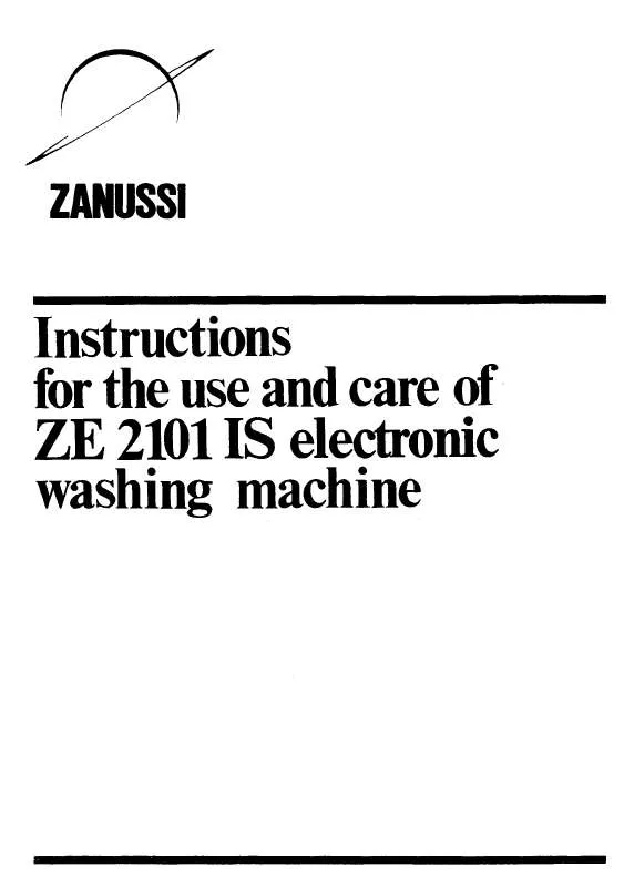 Mode d'emploi ZANUSSI ZE2101IS