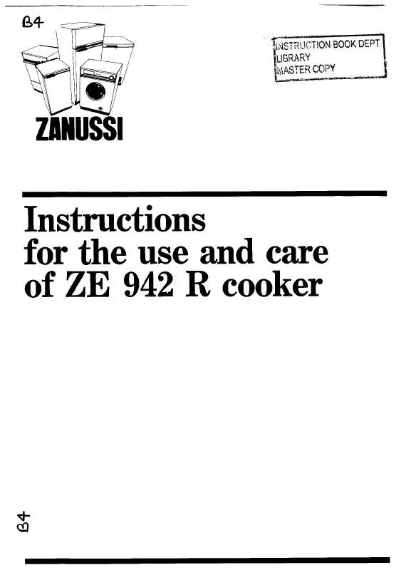 Mode d'emploi ZANUSSI ZE942R