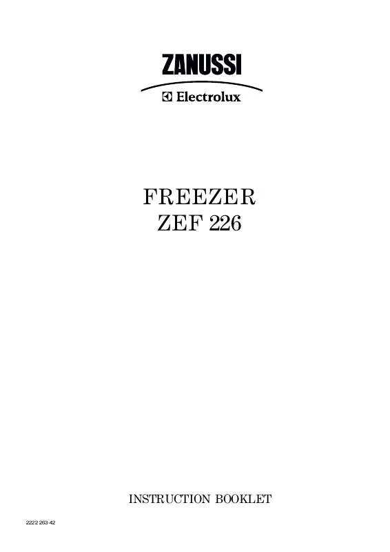 Mode d'emploi ZANUSSI ZEF226