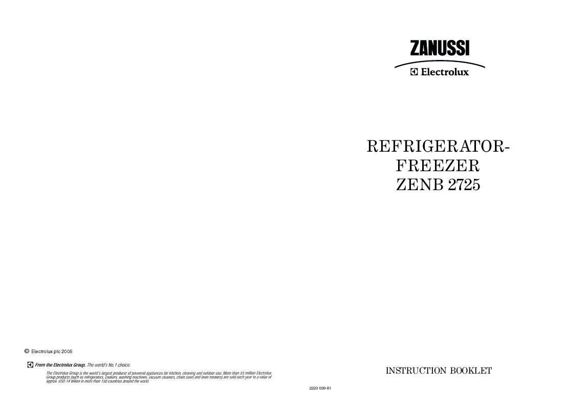 Mode d'emploi ZANUSSI ZENB2725