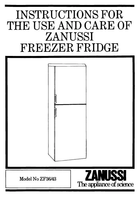 Mode d'emploi ZANUSSI ZF36/43
