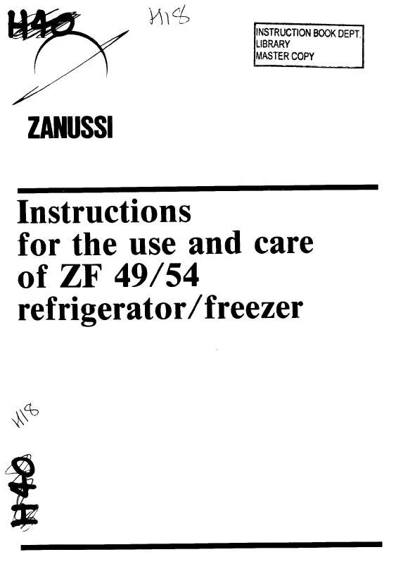 Mode d'emploi ZANUSSI ZF49-54
