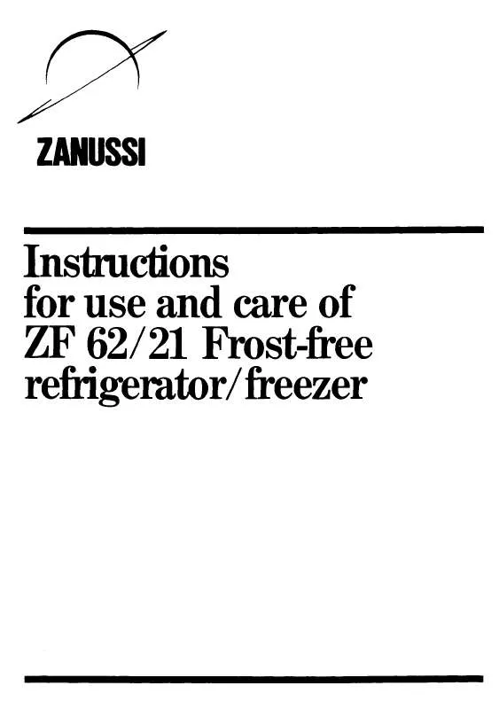 Mode d'emploi ZANUSSI ZF62/21FF
