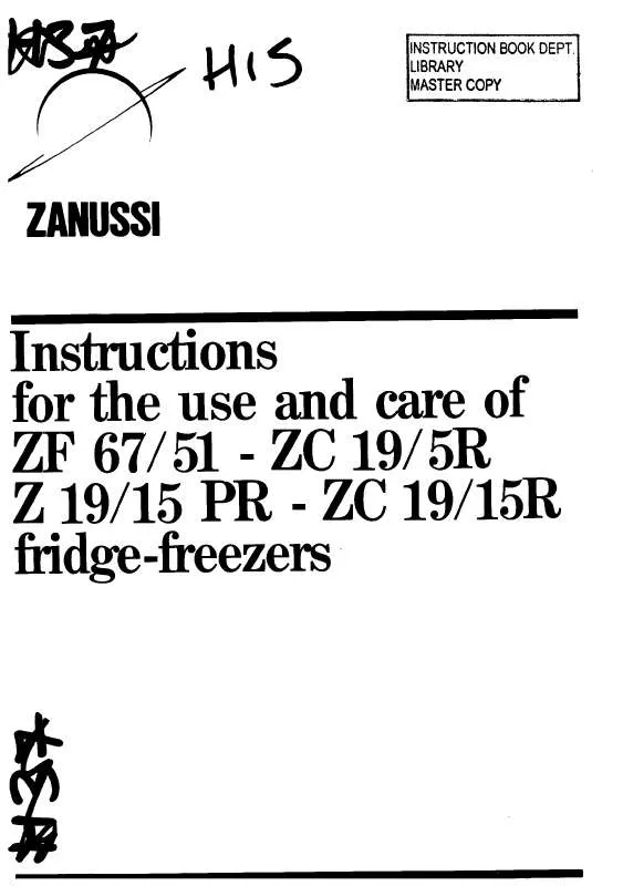 Mode d'emploi ZANUSSI ZF67-51