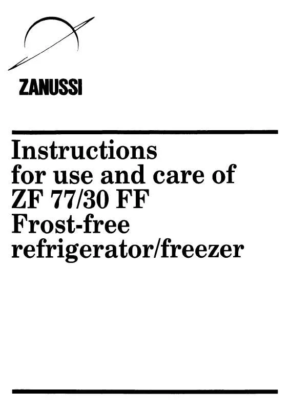 Mode d'emploi ZANUSSI ZF77-30FF