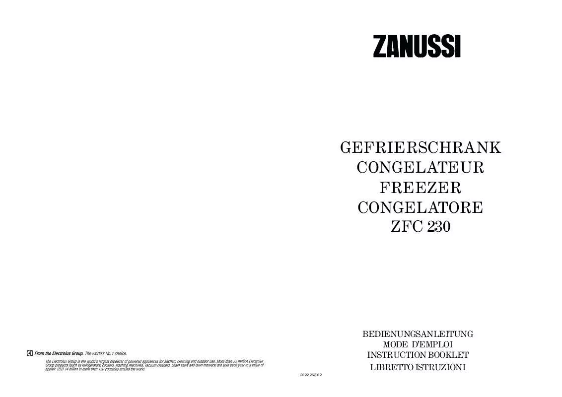 Mode d'emploi ZANUSSI ZFC230