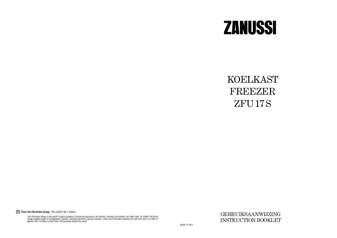 Mode d'emploi ZANUSSI ZFU17S