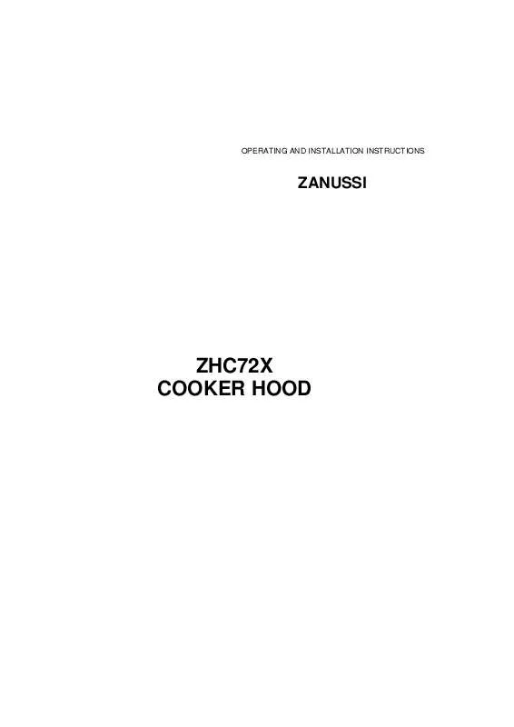 Mode d'emploi ZANUSSI ZHC72X/UK