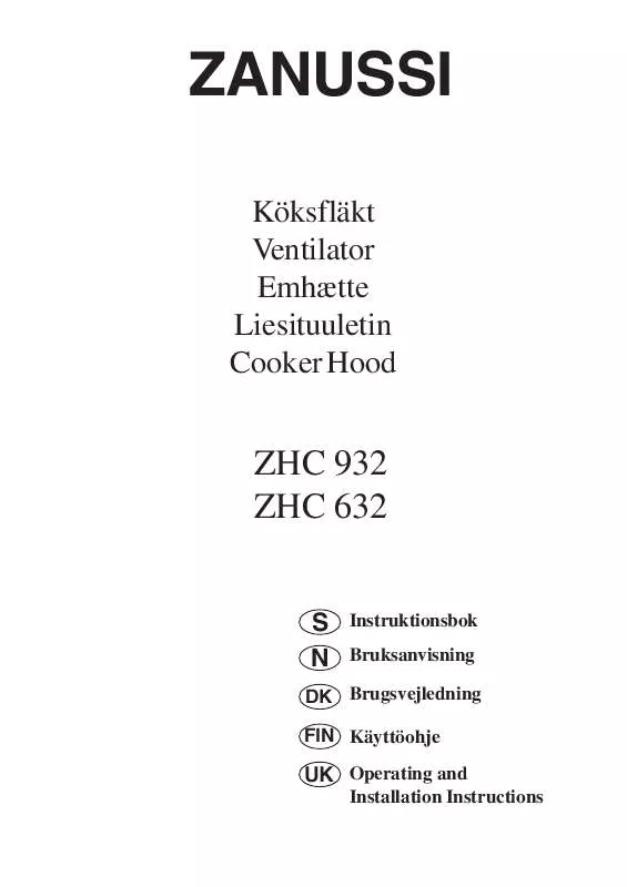 Mode d'emploi ZANUSSI ZHC932X/S