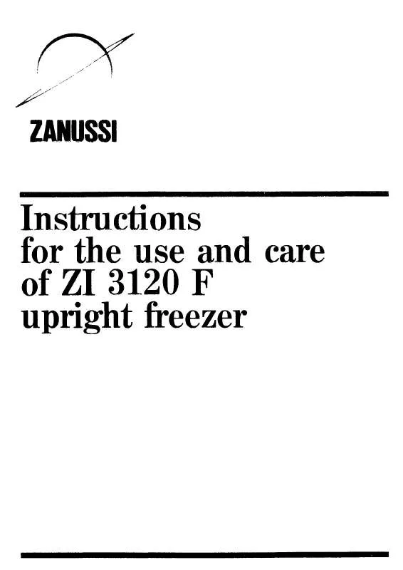 Mode d'emploi ZANUSSI ZI3121F