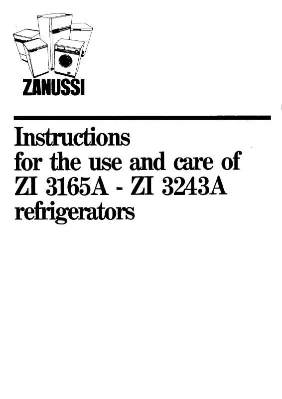 Mode d'emploi ZANUSSI ZI3165