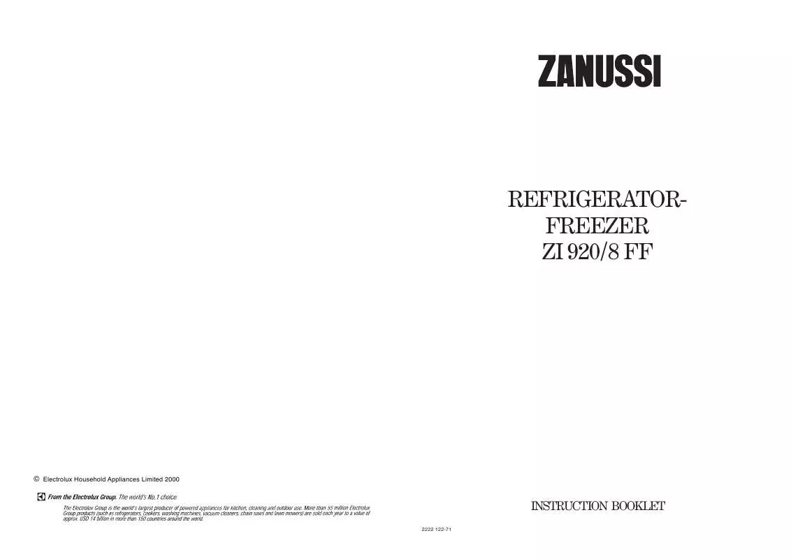 Mode d'emploi ZANUSSI ZI920/8FF