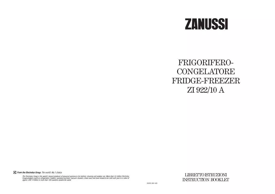 Mode d'emploi ZANUSSI ZI922/10A