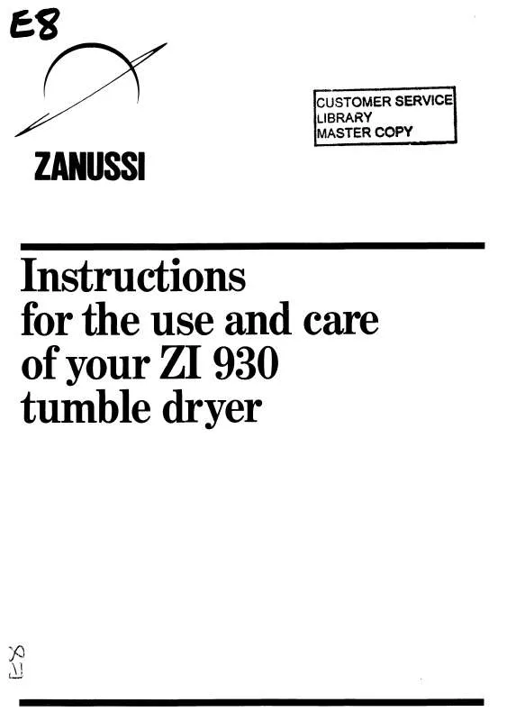 Mode d'emploi ZANUSSI ZI930