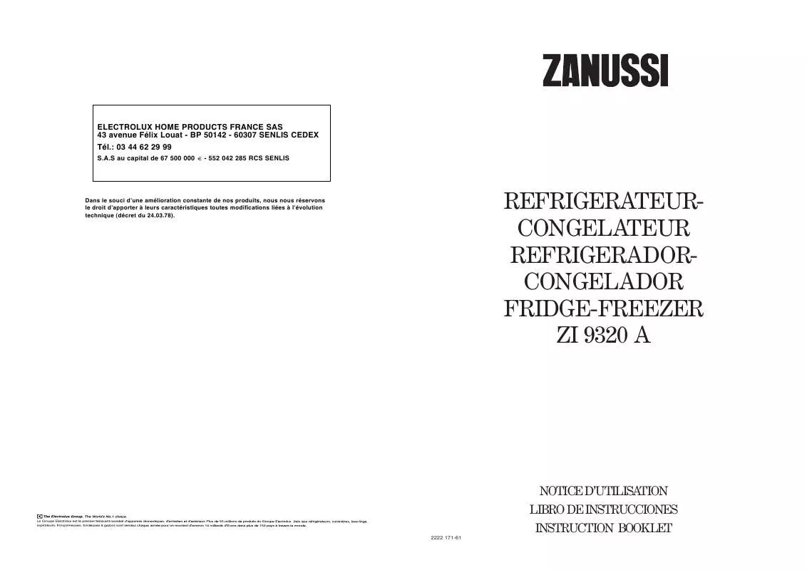 Mode d'emploi ZANUSSI ZI9320A