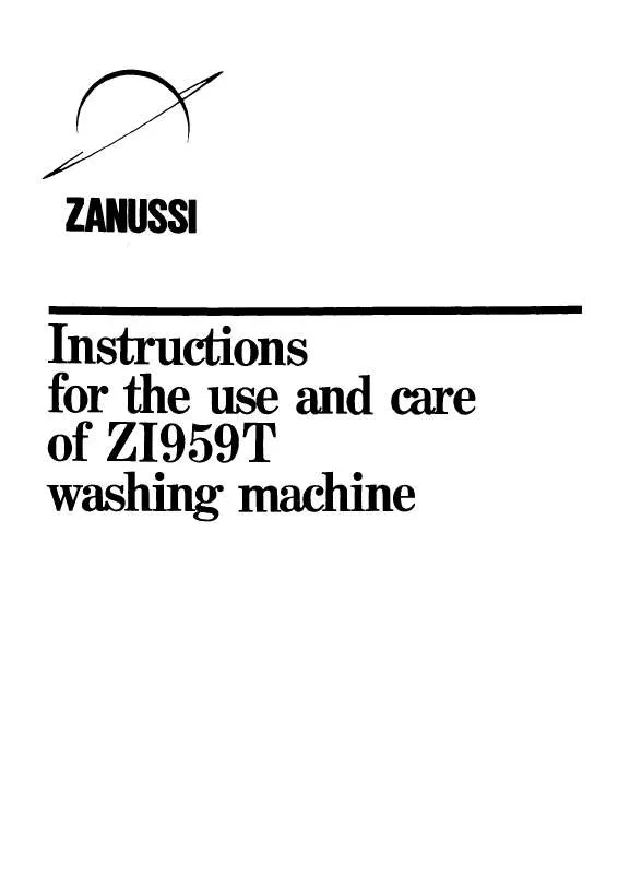 Mode d'emploi ZANUSSI ZI959T