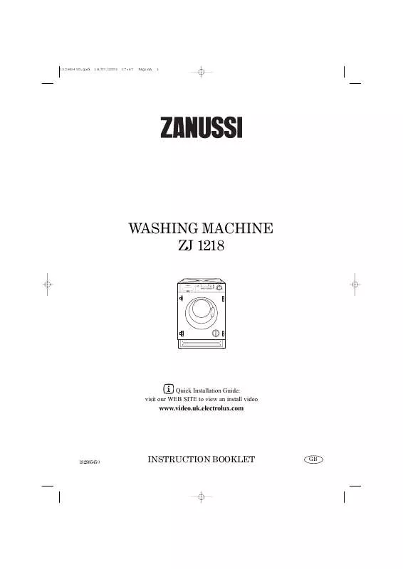 Mode d'emploi ZANUSSI ZJ1218