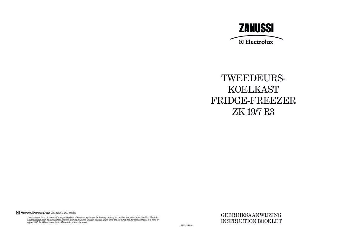 Mode d'emploi ZANUSSI ZK19/7R3