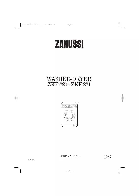 Mode d'emploi ZANUSSI ZKF220