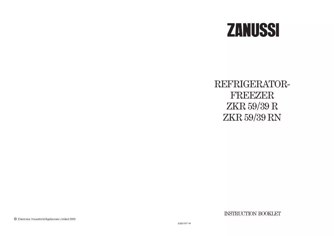Mode d'emploi ZANUSSI ZKR59/39R