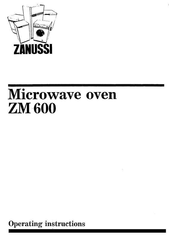 Mode d'emploi ZANUSSI ZM600