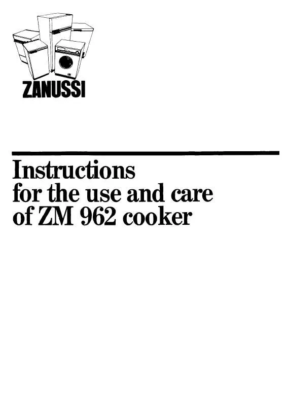 Mode d'emploi ZANUSSI ZM962