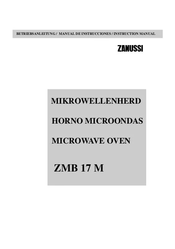 Mode d'emploi ZANUSSI ZMB17MX