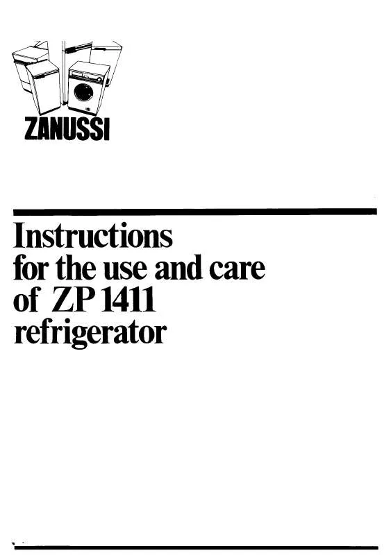Mode d'emploi ZANUSSI ZP1411