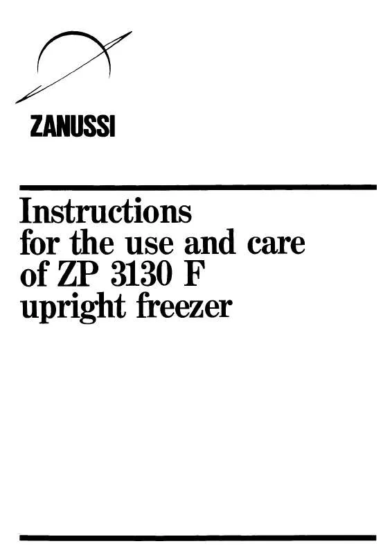Mode d'emploi ZANUSSI ZP3130