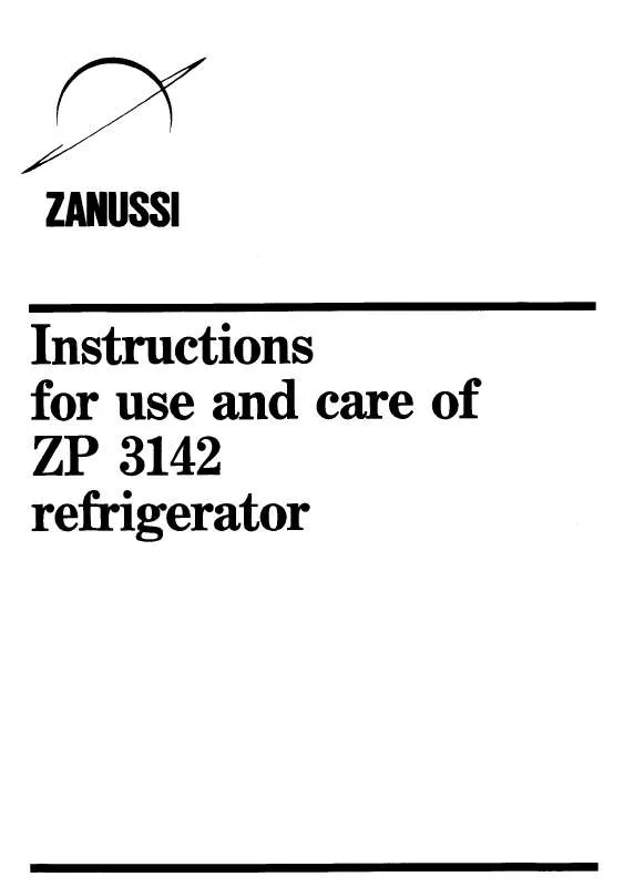 Mode d'emploi ZANUSSI ZP3142