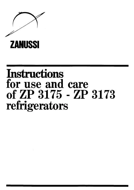 Mode d'emploi ZANUSSI ZP3173