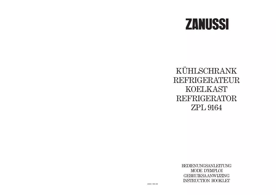 Mode d'emploi ZANUSSI ZPL9164