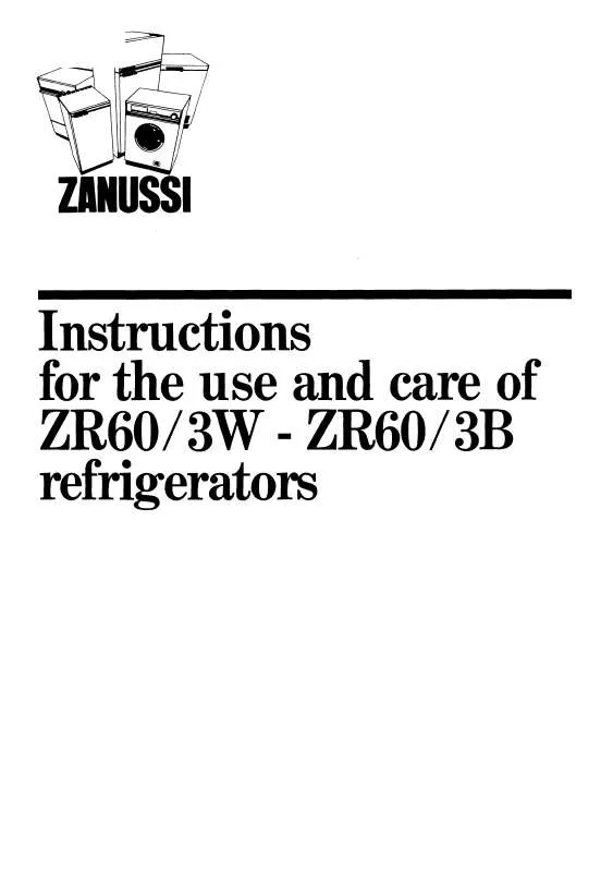 Mode d'emploi ZANUSSI ZR60-3B