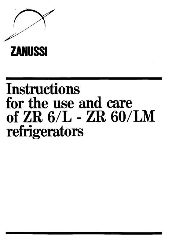 Mode d'emploi ZANUSSI ZR6L