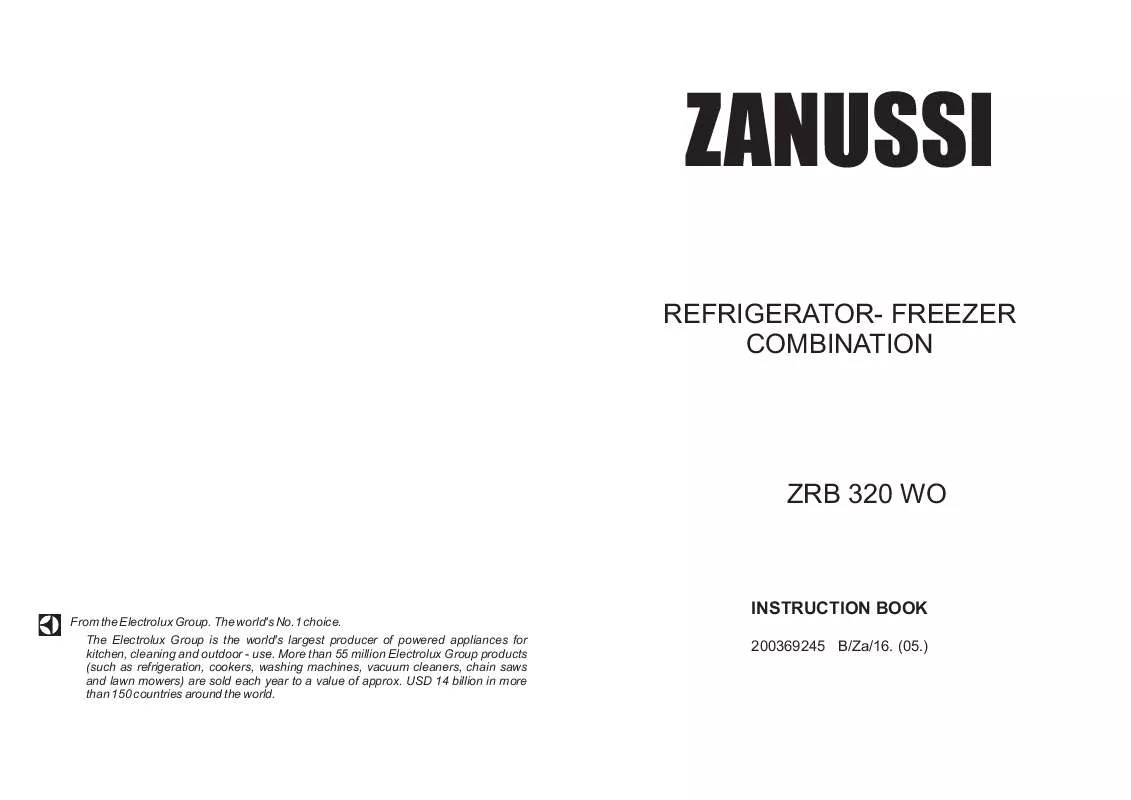 Mode d'emploi ZANUSSI ZRB320WO