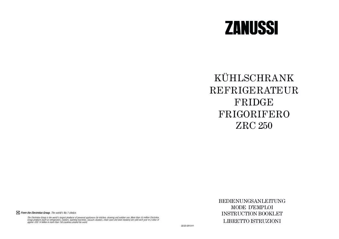 Mode d'emploi ZANUSSI ZRC250
