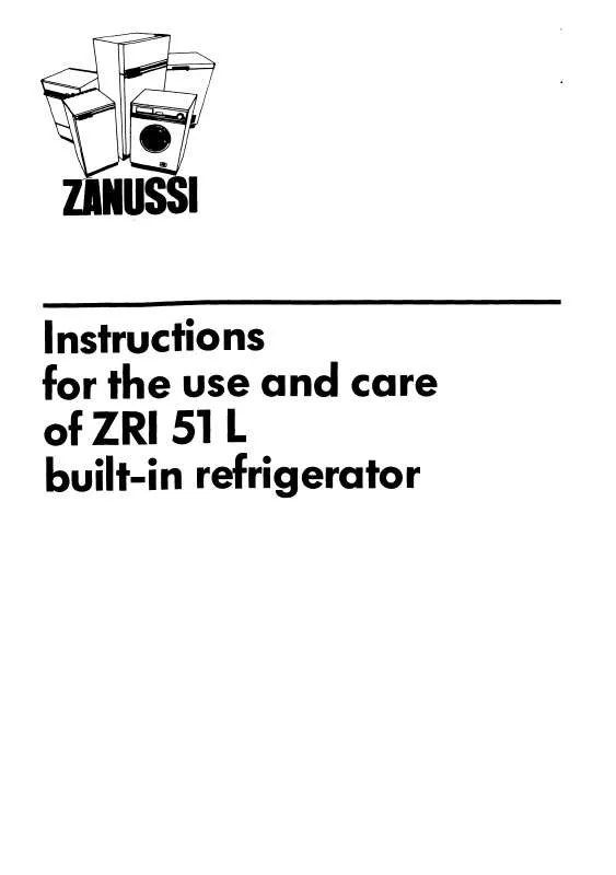 Mode d'emploi ZANUSSI ZRI51L