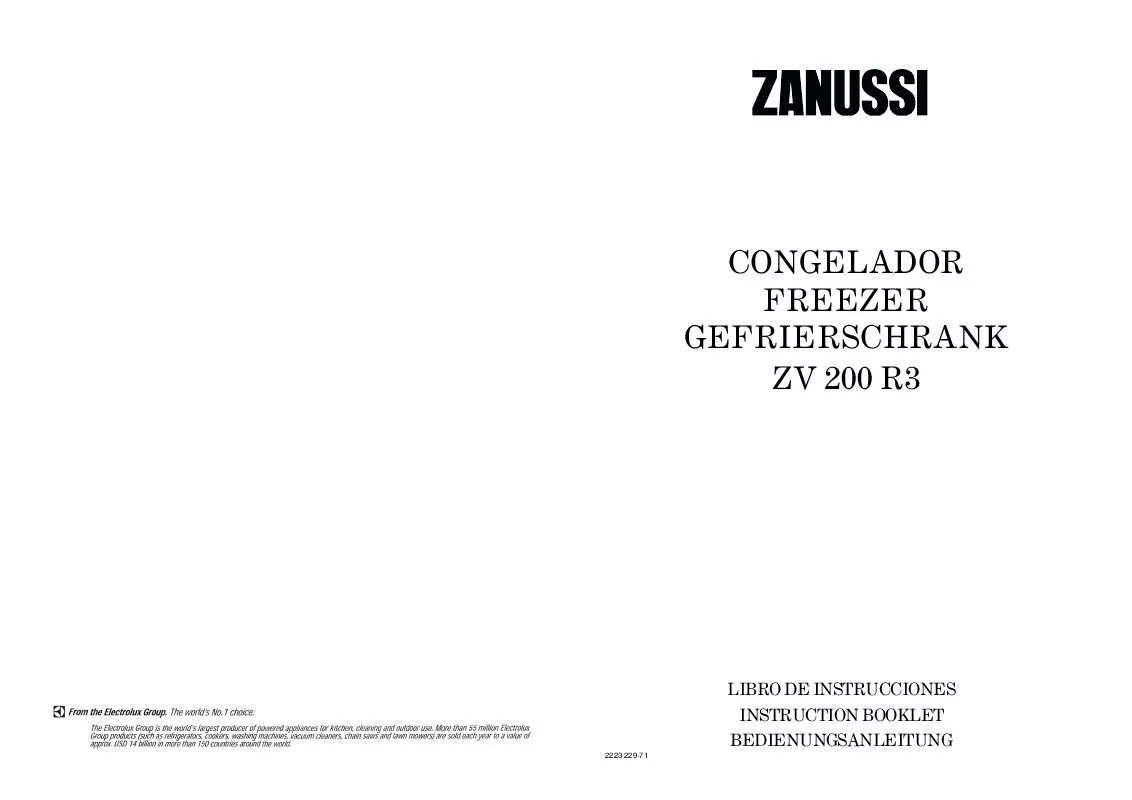 Mode d'emploi ZANUSSI ZV200R3